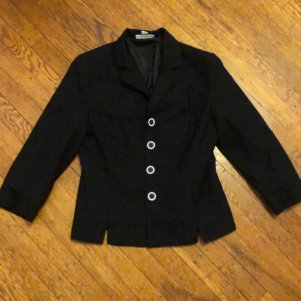Black blazer with black & white buttons